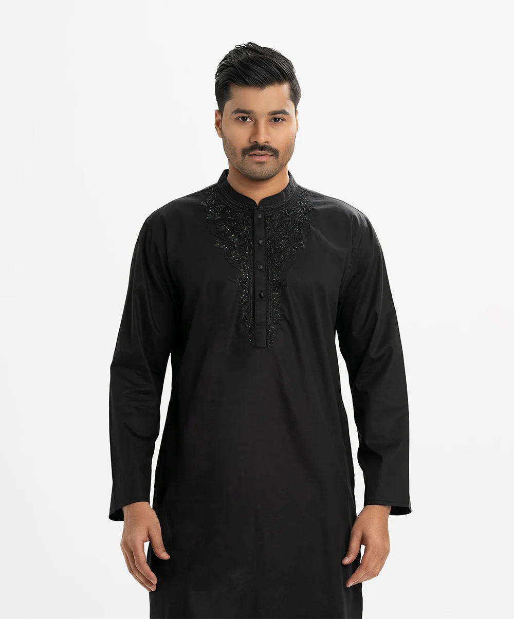 Black Cotton Premium Panjabi
